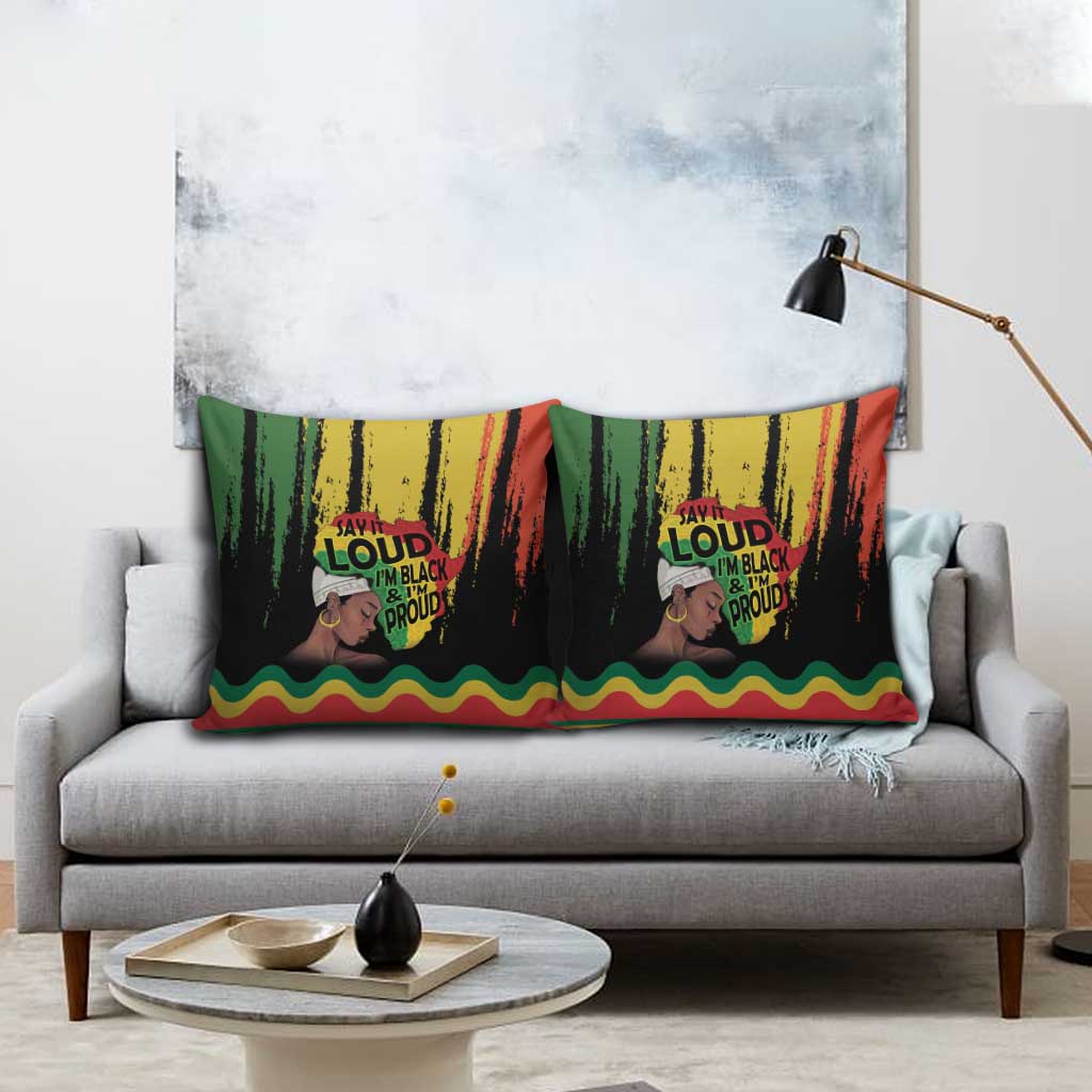 Black History Dreadlocks Map Pillow Cover Say It Loud I’m Black and I’m Proud - Wonder Print Shop