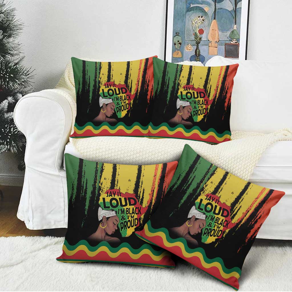 Black History Dreadlocks Map Pillow Cover Say It Loud I’m Black and I’m Proud - Wonder Print Shop