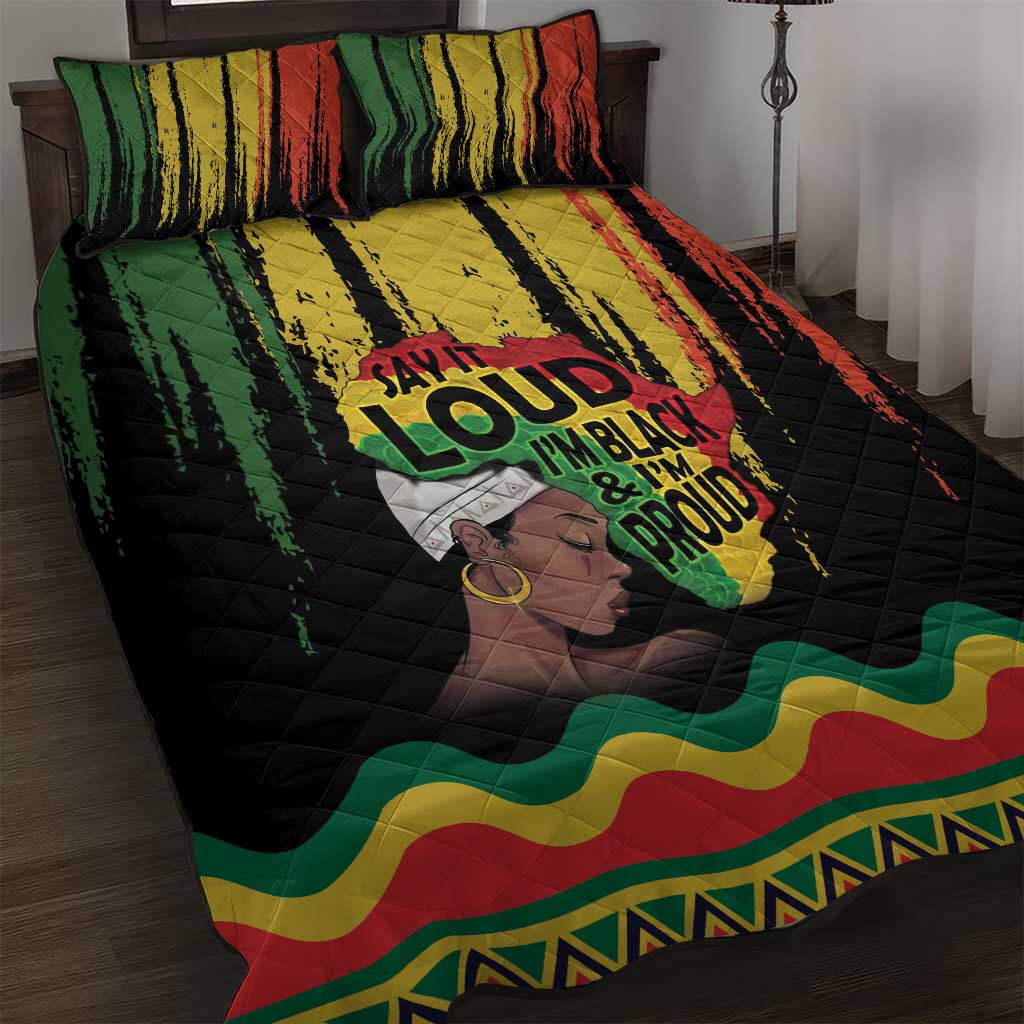 Black History Dreadlocks Map Quilt Bed Set Say It Loud I’m Black and I’m Proud - Wonder Print Shop