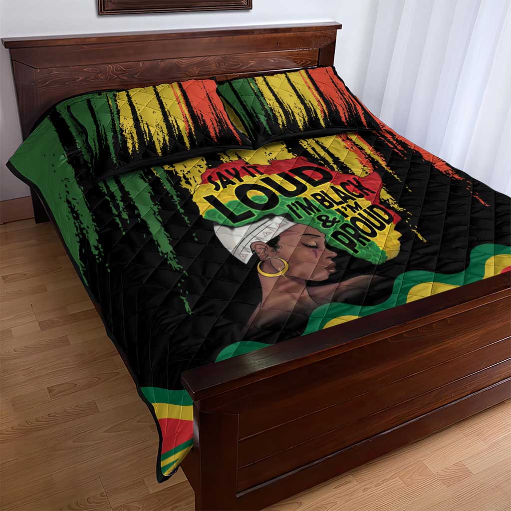 Black History Dreadlocks Map Quilt Bed Set Say It Loud I’m Black and I’m Proud - Wonder Print Shop