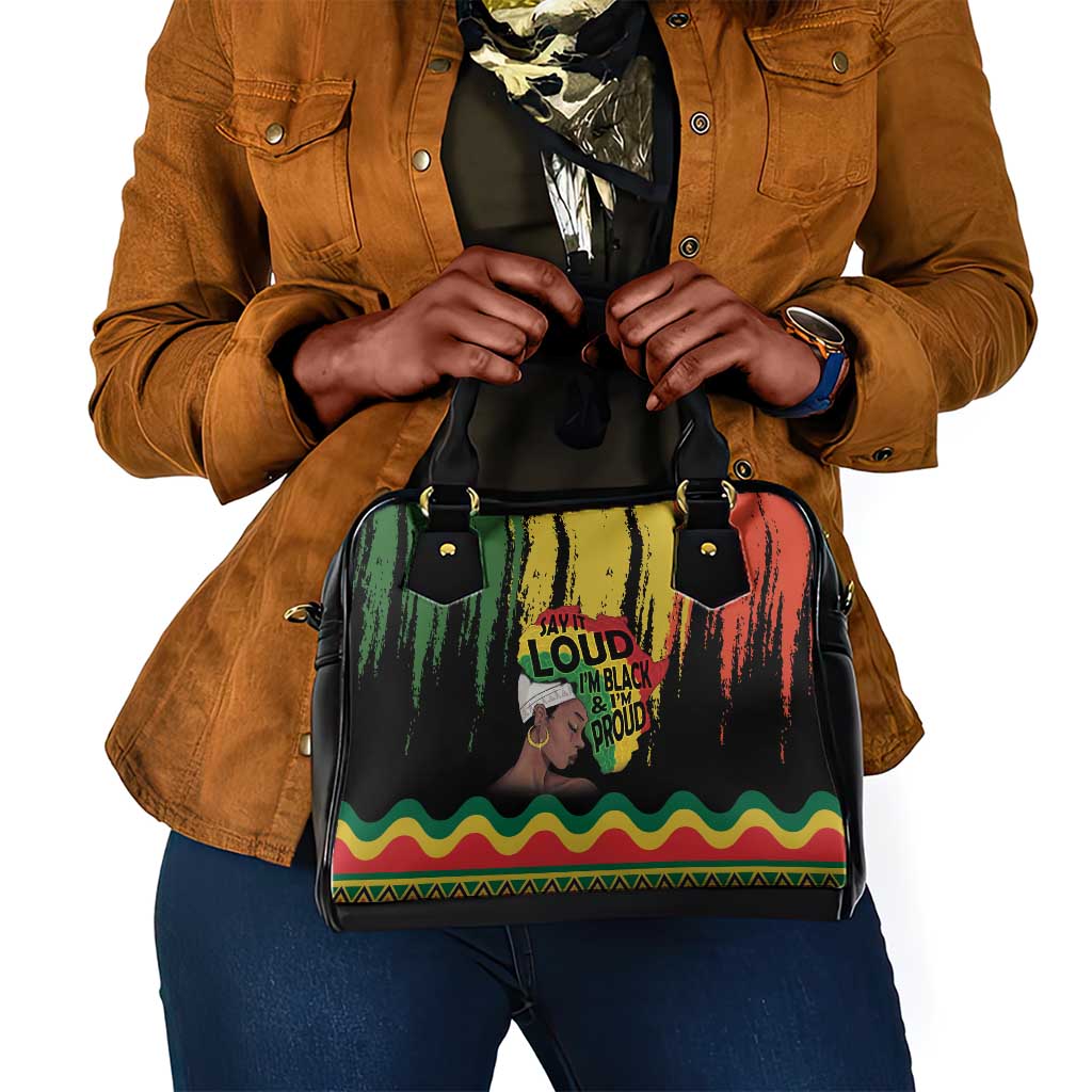 Black History Dreadlocks Map Shoulder Handbag Say It Loud I’m Black and I’m Proud - Wonder Print Shop