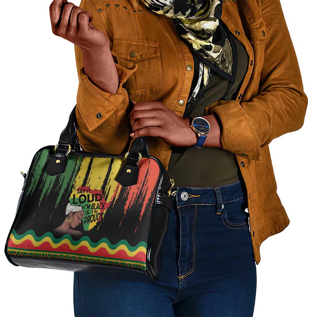 Black History Dreadlocks Map Shoulder Handbag Say It Loud I’m Black and I’m Proud - Wonder Print Shop