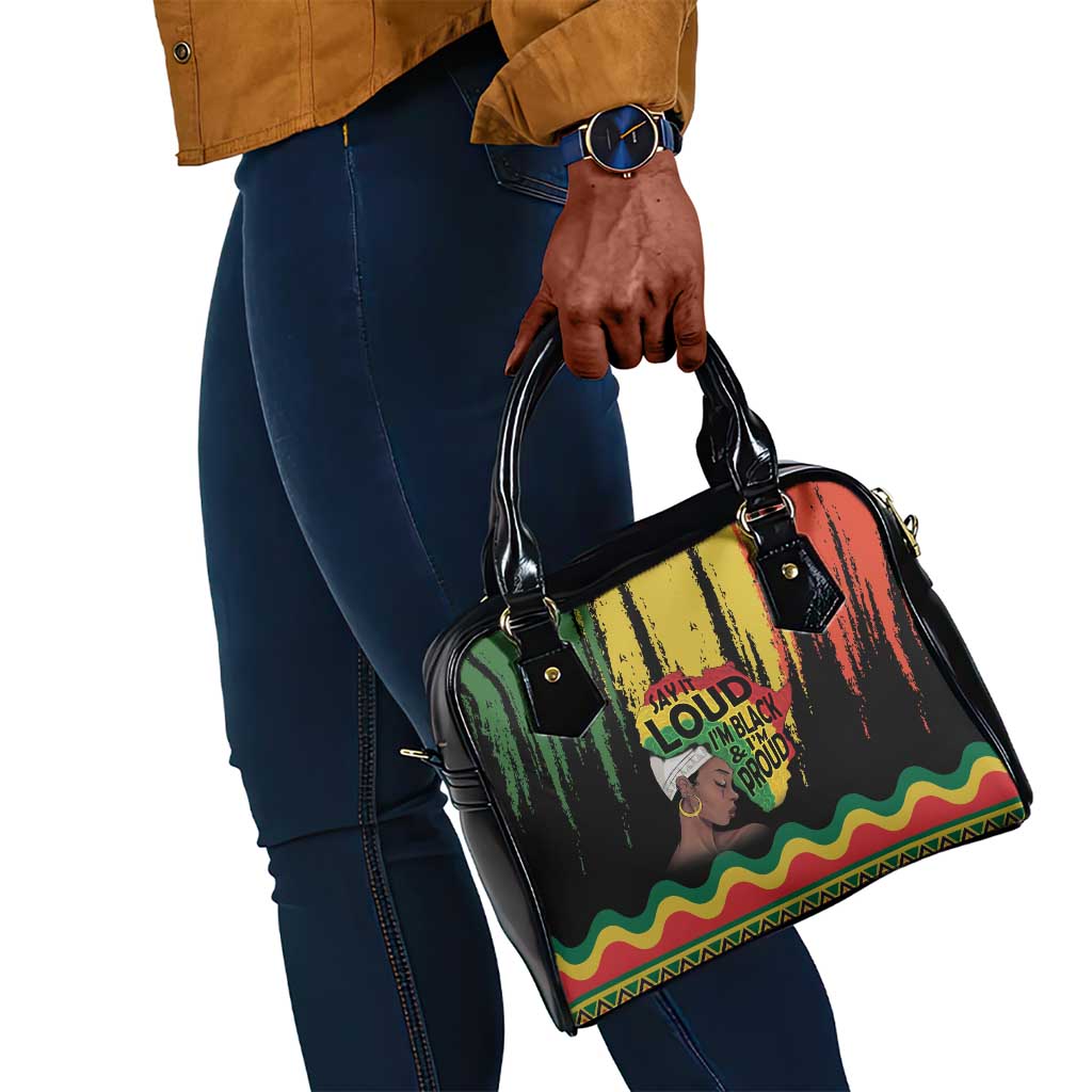 Black History Dreadlocks Map Shoulder Handbag Say It Loud I’m Black and I’m Proud - Wonder Print Shop