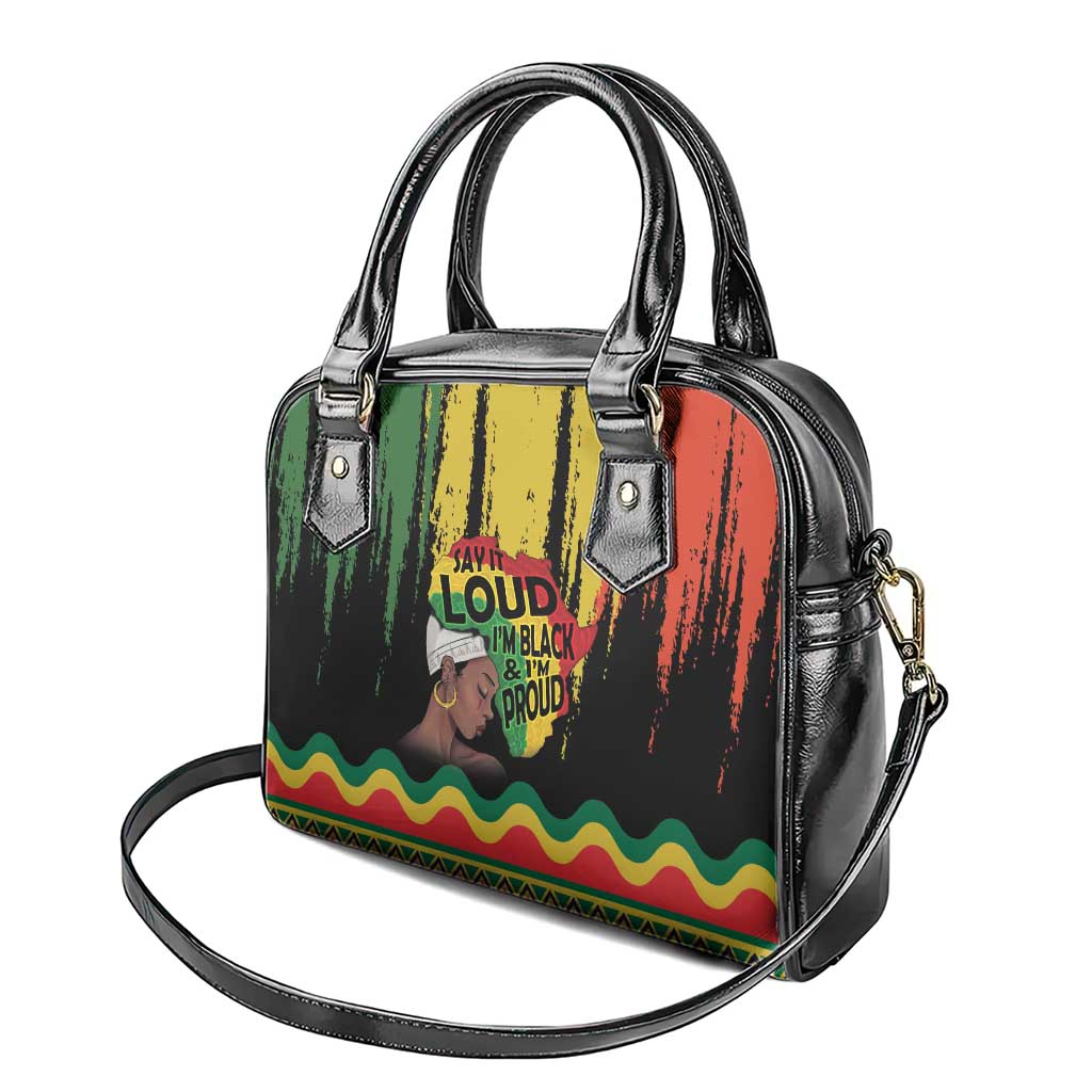 Black History Dreadlocks Map Shoulder Handbag Say It Loud I’m Black and I’m Proud - Wonder Print Shop