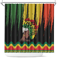 Black History Dreadlocks Map Shower Curtain Say It Loud I’m Black and I’m Proud - Wonder Print Shop