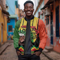 Black History Dreadlocks Map Sleeve Zip Bomber Jacket Say It Loud I’m Black and I’m Proud - Wonder Print Shop
