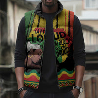 Black History Dreadlocks Map Sleeveless Puffer Jacket Say It Loud I’m Black and I’m Proud - Wonder Print Shop