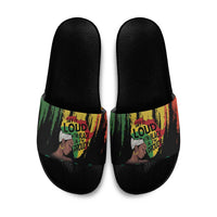 Black History Dreadlocks Map Slide Sandals Say It Loud I’m Black and I’m Proud - Wonder Print Shop