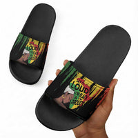 Black History Dreadlocks Map Slide Sandals Say It Loud I’m Black and I’m Proud - Wonder Print Shop