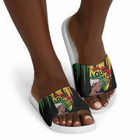 Black History Dreadlocks Map Slide Sandals Say It Loud I’m Black and I’m Proud - Wonder Print Shop