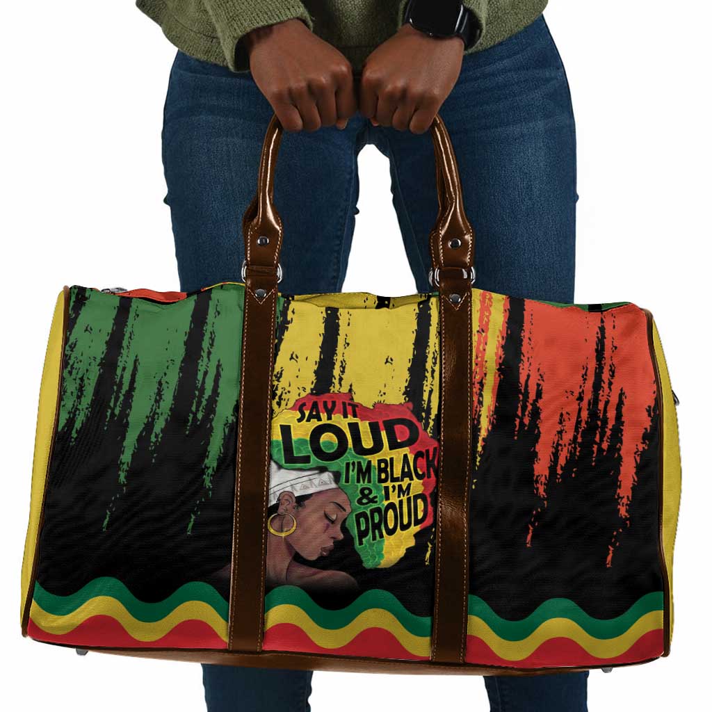Black History Dreadlocks Map Travel Bag Say It Loud I’m Black and I’m Proud - Wonder Print Shop