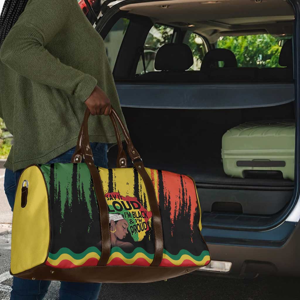 Black History Dreadlocks Map Travel Bag Say It Loud I’m Black and I’m Proud - Wonder Print Shop