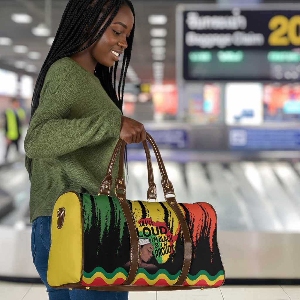 Black History Dreadlocks Map Travel Bag Say It Loud I’m Black and I’m Proud - Wonder Print Shop