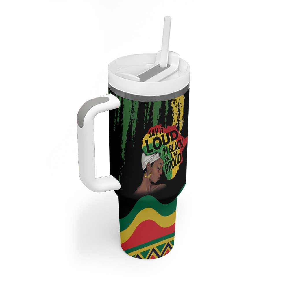 Black History Dreadlocks Map Tumbler With Handle Say It Loud I’m Black and I’m Proud - Wonder Print Shop