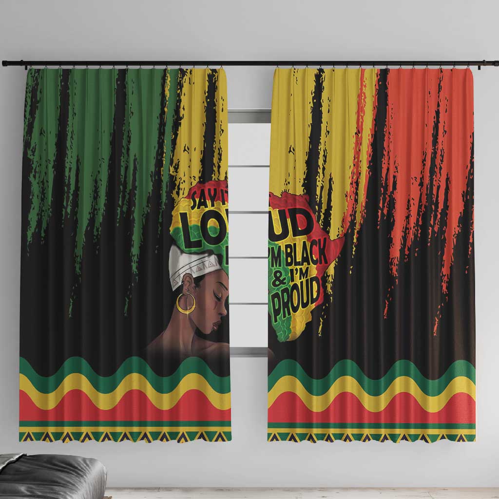 Black History Dreadlocks Map Window Curtain Say It Loud I’m Black and I’m Proud - Wonder Print Shop