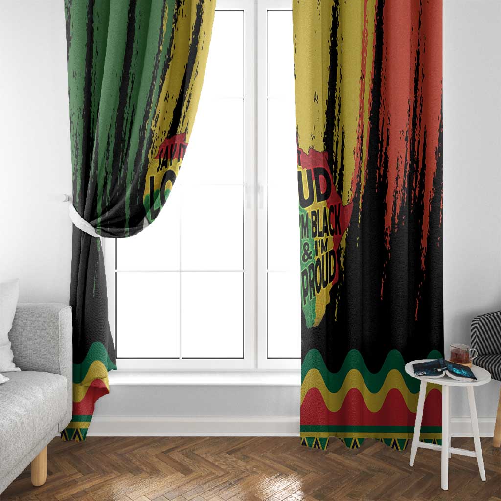 Black History Dreadlocks Map Window Curtain Say It Loud I’m Black and I’m Proud - Wonder Print Shop