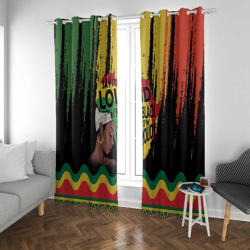 Black History Dreadlocks Map Window Curtain Say It Loud I’m Black and I’m Proud - Wonder Print Shop