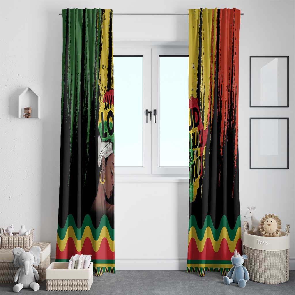 Black History Dreadlocks Map Window Curtain Say It Loud I’m Black and I’m Proud - Wonder Print Shop