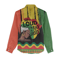Black History Dreadlocks Map Women Casual Shirt Say It Loud I’m Black and I’m Proud - Wonder Print Shop