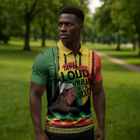 Black History Dreadlocks Map Zipper Polo Shirt Say It Loud I’m Black and I’m Proud - Wonder Print Shop