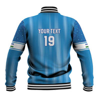 Custom World Football 2026 Uzbekistan Baseball Jacket Uzbek Ikat Pattern with Humo Bird - Wonder Print Shop
