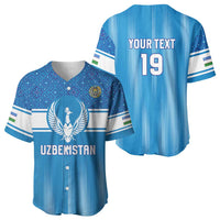 Custom World Football 2026 Uzbekistan Baseball Jersey Uzbek Ikat Pattern with Humo Bird - Wonder Print Shop