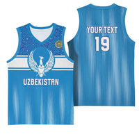 Custom World Football 2026 Uzbekistan Basketball Jersey Uzbek Ikat Pattern with Humo Bird - undefined