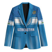 Custom World Football 2026 Uzbekistan Blazer Uzbek Ikat Pattern with Humo Bird - Wonder Print Shop