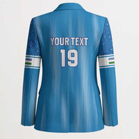 Custom World Football 2026 Uzbekistan Blazer Uzbek Ikat Pattern with Humo Bird - Wonder Print Shop