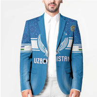 Custom World Football 2026 Uzbekistan Blazer Uzbek Ikat Pattern with Humo Bird - Wonder Print Shop