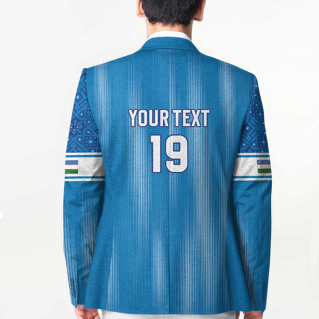 Custom World Football 2026 Uzbekistan Blazer Uzbek Ikat Pattern with Humo Bird - Wonder Print Shop