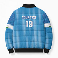Custom World Football 2026 Uzbekistan Bomber Puffer Jacket Uzbek Ikat Pattern with Humo Bird - Wonder Print Shop