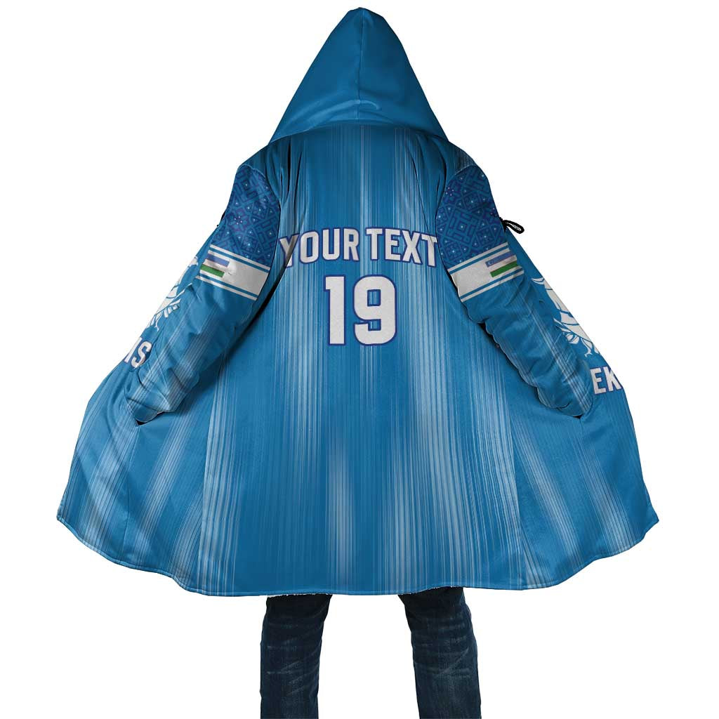 Custom World Football 2026 Uzbekistan Cloak Uzbek Ikat Pattern with Humo Bird - Wonder Print Shop