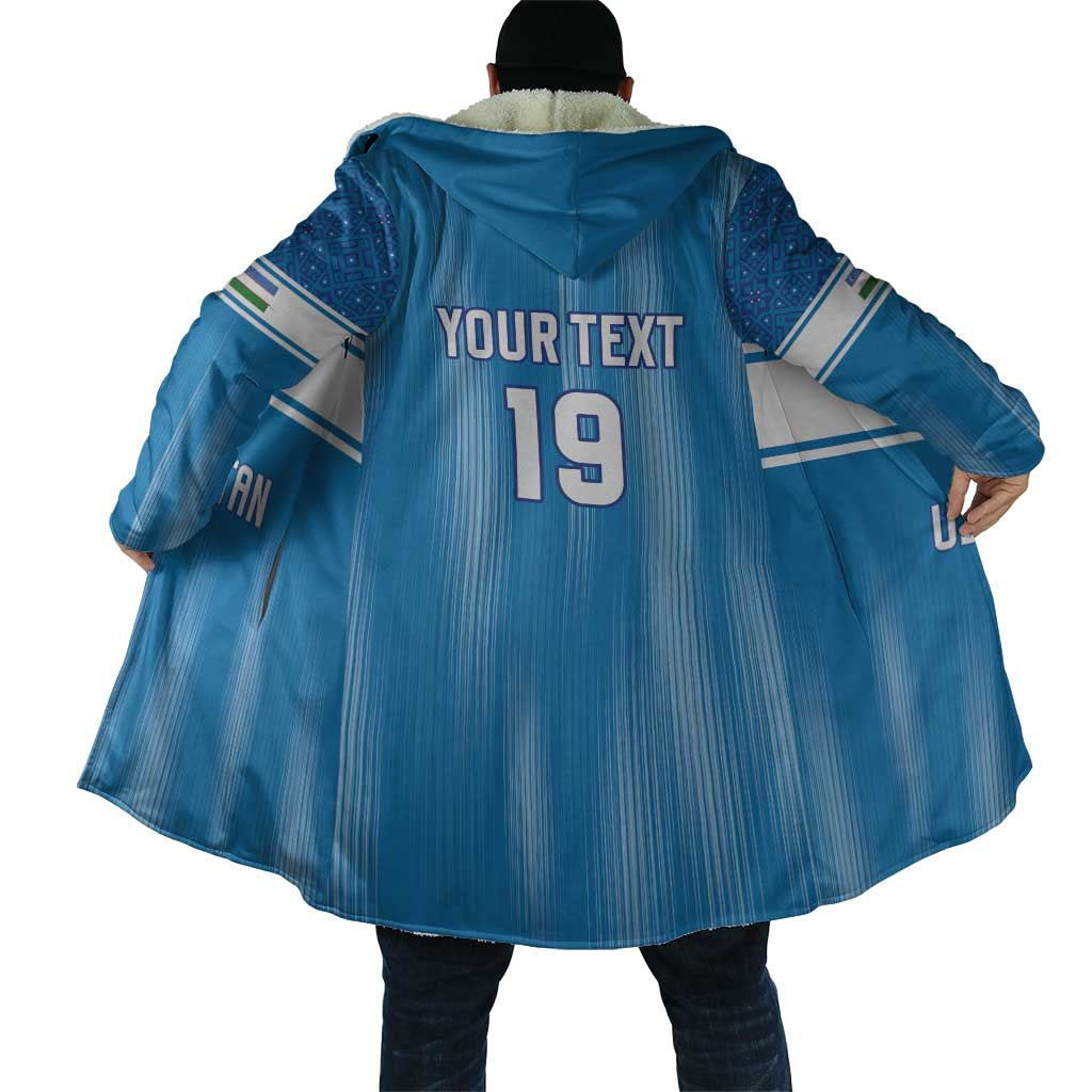 Custom World Football 2026 Uzbekistan Cloak Uzbek Ikat Pattern with Humo Bird - Wonder Print Shop