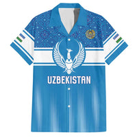 Custom World Football 2026 Uzbekistan Hawaiian Shirt Uzbek Ikat Pattern with Humo Bird - Wonder Print Shop