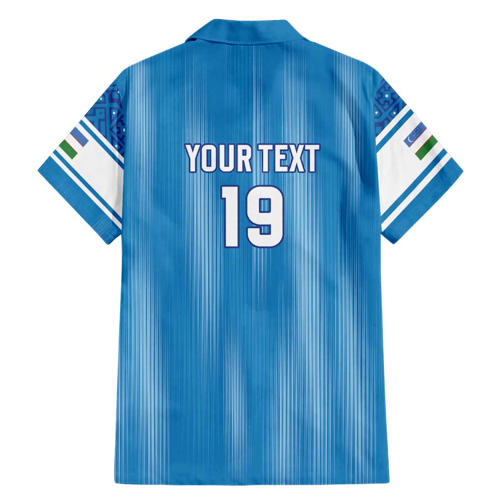 Custom World Football 2026 Uzbekistan Hawaiian Shirt Uzbek Ikat Pattern with Humo Bird - Wonder Print Shop