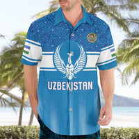 Custom World Football 2026 Uzbekistan Hawaiian Shirt Uzbek Ikat Pattern with Humo Bird - Wonder Print Shop