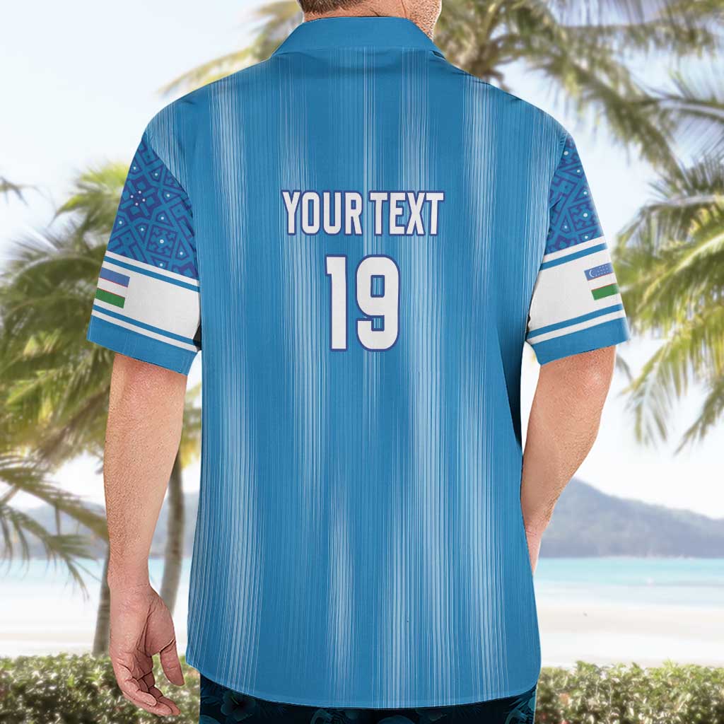 Custom World Football 2026 Uzbekistan Hawaiian Shirt Uzbek Ikat Pattern with Humo Bird - Wonder Print Shop
