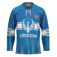 Custom World Football 2026 Uzbekistan Hockey Jersey Uzbek Ikat Pattern with Humo Bird - Wonder Print Shop