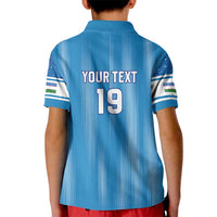 Custom World Football 2026 Uzbekistan Kid Polo Shirt Uzbek Ikat Pattern with Humo Bird - Wonder Print Shop