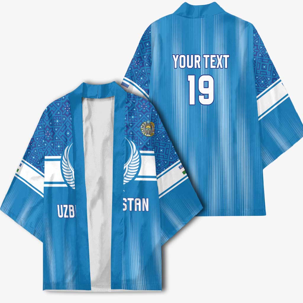Custom World Football 2026 Uzbekistan Kimono Uzbek Ikat Pattern with Humo Bird - Wonder Print Shop