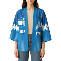 Custom World Football 2026 Uzbekistan Kimono Uzbek Ikat Pattern with Humo Bird - Wonder Print Shop