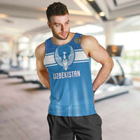 Custom World Football 2026 Uzbekistan Men Tank Top Uzbek Ikat Pattern with Humo Bird - Wonder Print Shop