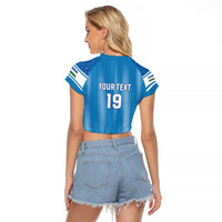 Custom World Football 2026 Uzbekistan Raglan Cropped T Shirt Uzbek Ikat Pattern with Humo Bird - Wonder Print Shop