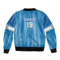 Custom World Football 2026 Uzbekistan Sleeve Zip Bomber Jacket Uzbek Ikat Pattern with Humo Bird - Wonder Print Shop