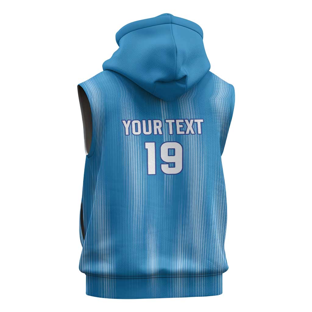 Custom World Football 2026 Uzbekistan Sleeveless Hoodie Uzbek Ikat Pattern with Humo Bird - Wonder Print Shop