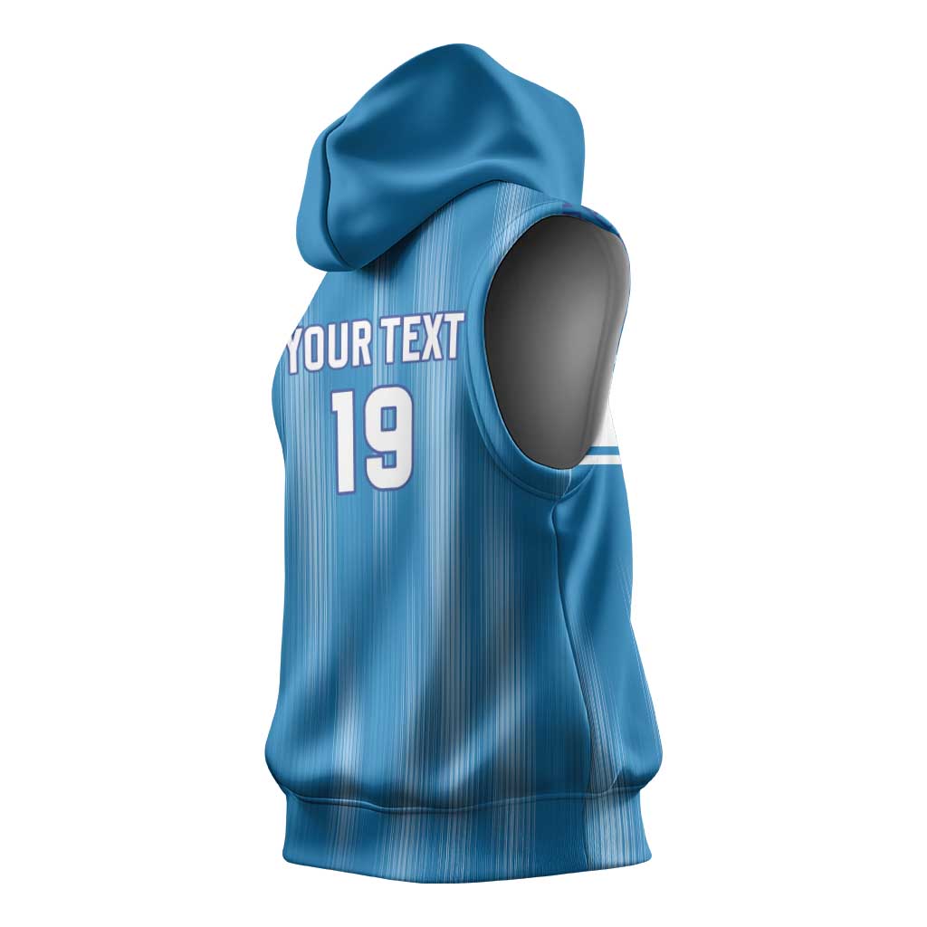 Custom World Football 2026 Uzbekistan Sleeveless Hoodie Uzbek Ikat Pattern with Humo Bird - Wonder Print Shop