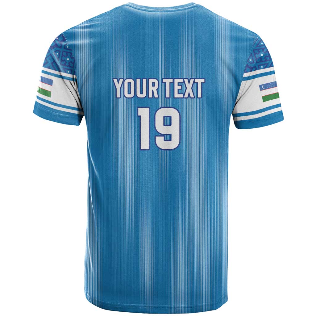 Custom World Football 2026 Uzbekistan T Shirt Uzbek Ikat Pattern with Humo Bird - Wonder Print Shop