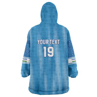 Custom World Football 2026 Uzbekistan Wearable Blanket Hoodie Uzbek Ikat Pattern with Humo Bird - Wonder Print Shop