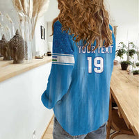 Custom World Football 2026 Uzbekistan Women Casual Shirt Uzbek Ikat Pattern with Humo Bird - Wonder Print Shop